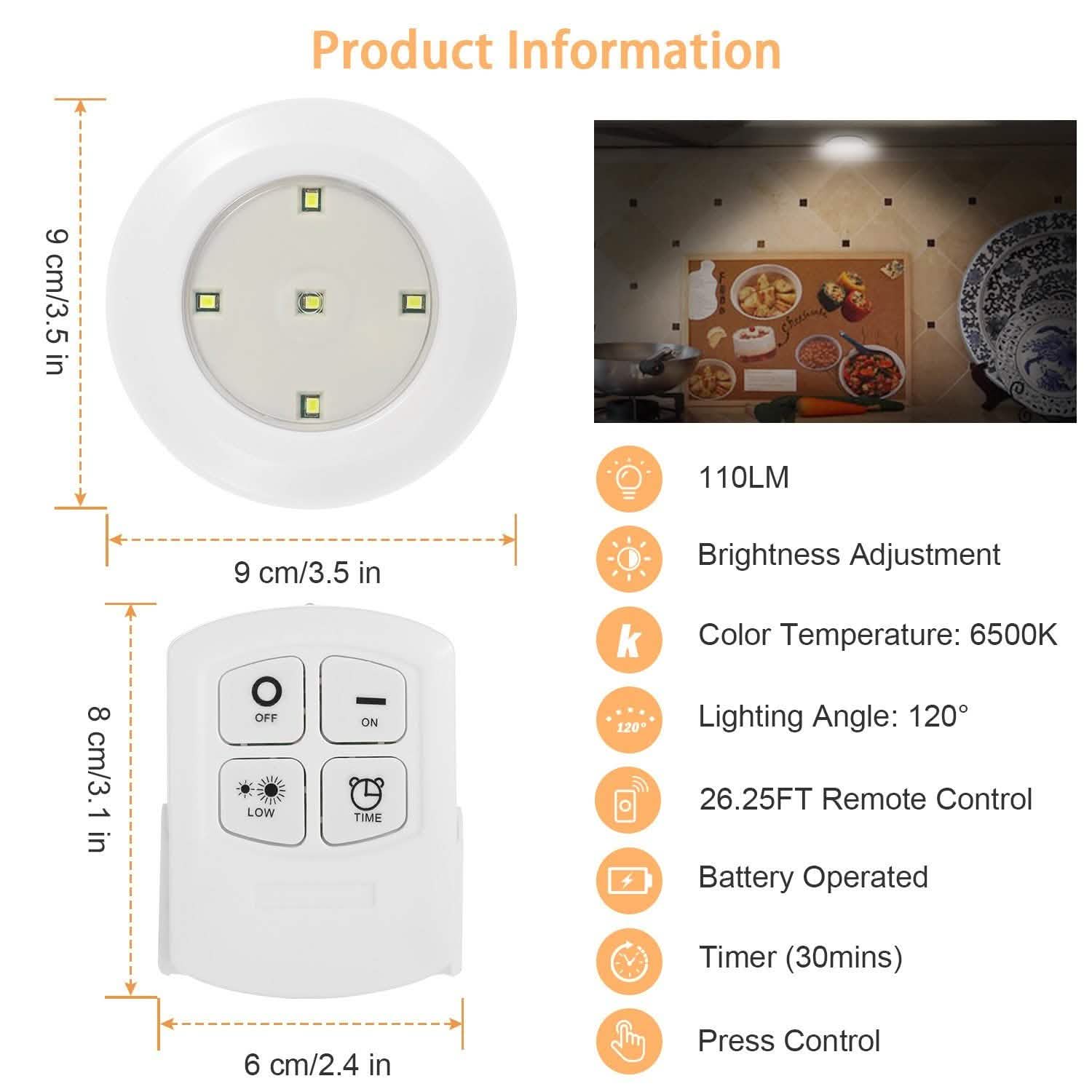 3-Pack: LED Wireless Puck Closet Lights Indoor Lighting - Tophatter Daily Deals