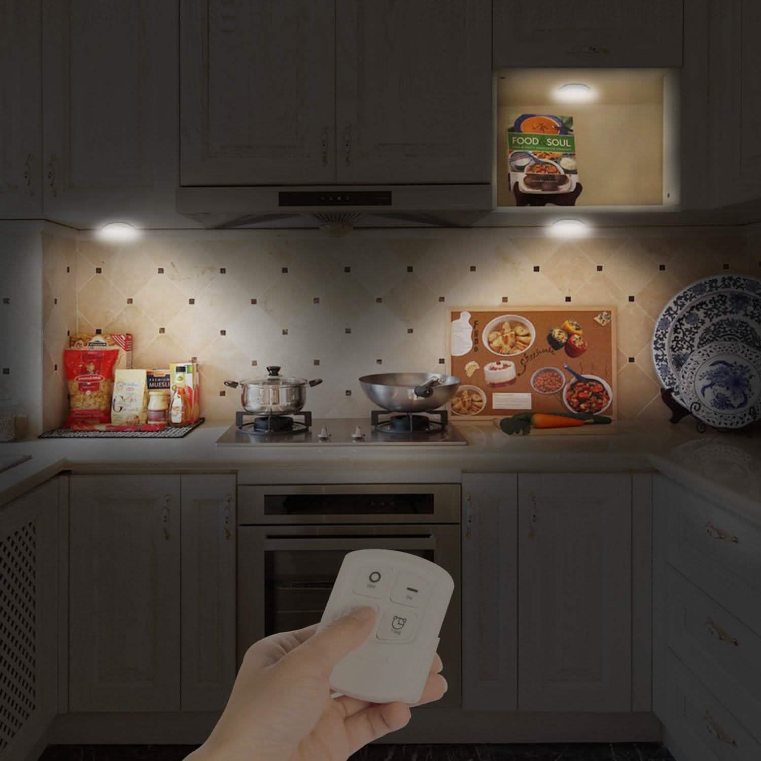 3-Pack: LED Wireless Puck Closet Lights Indoor Lighting - Tophatter Daily Deals