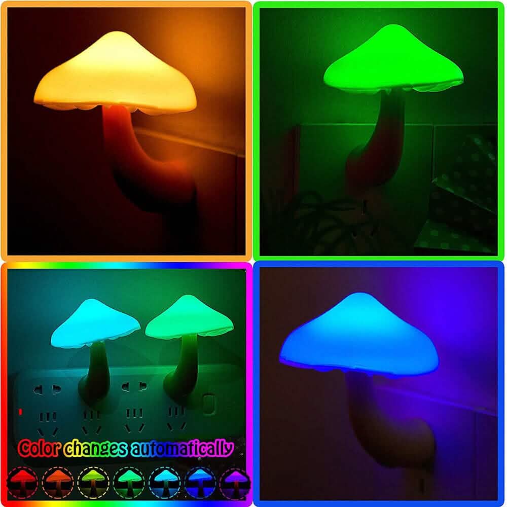 3-Pack: Mushroom Night Light with Dusk to Dawn Sensor Indoor Lighting - Tophatter Daily Deals