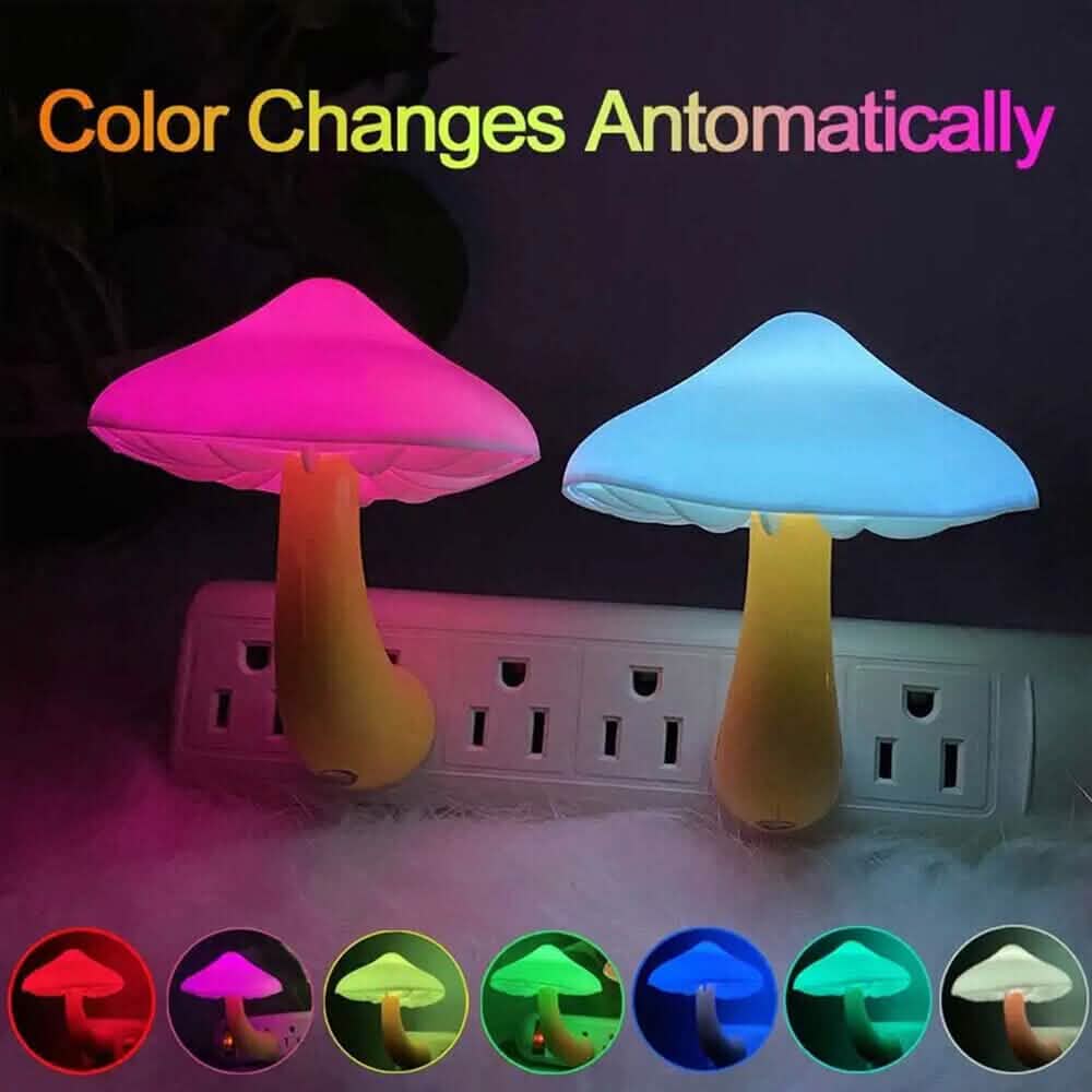 3-Pack: Mushroom Night Light with Dusk to Dawn Sensor Indoor Lighting - Tophatter Daily Deals