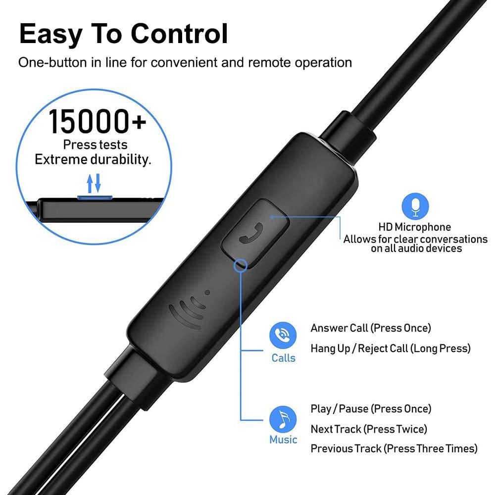 3-Pack: Noise Isolating Tangle Free In-Ear Headphones with Microphone In-Ear Headphones - Tophatter Daily Deals