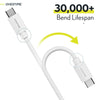 3-Pack: Overtime USB-C to USB-C Charging Cable Charging Cable - Tophatter Daily Deals