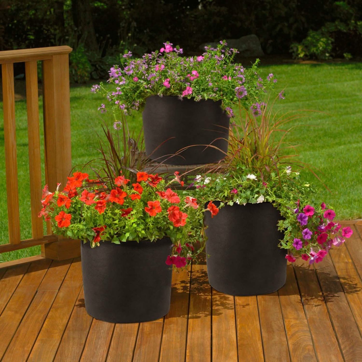 3-Pack: Planter Bags Breathable Planting Fabric Pots with Harvest Window Garden & Patio - Tophatter Daily Deals