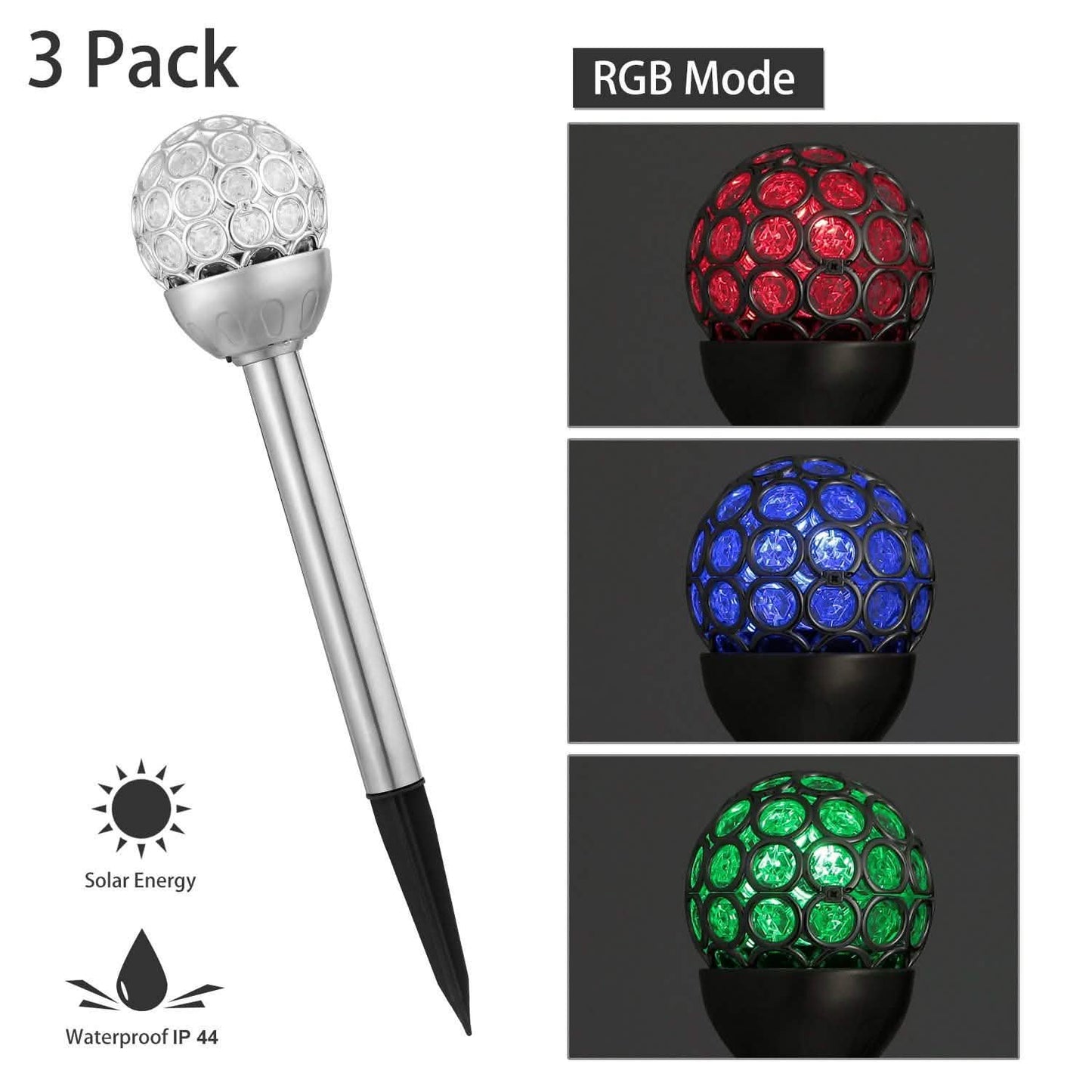 3-Pack: Solarek Outdoor Solar Lights Outdoor Lighting - Tophatter Daily Deals