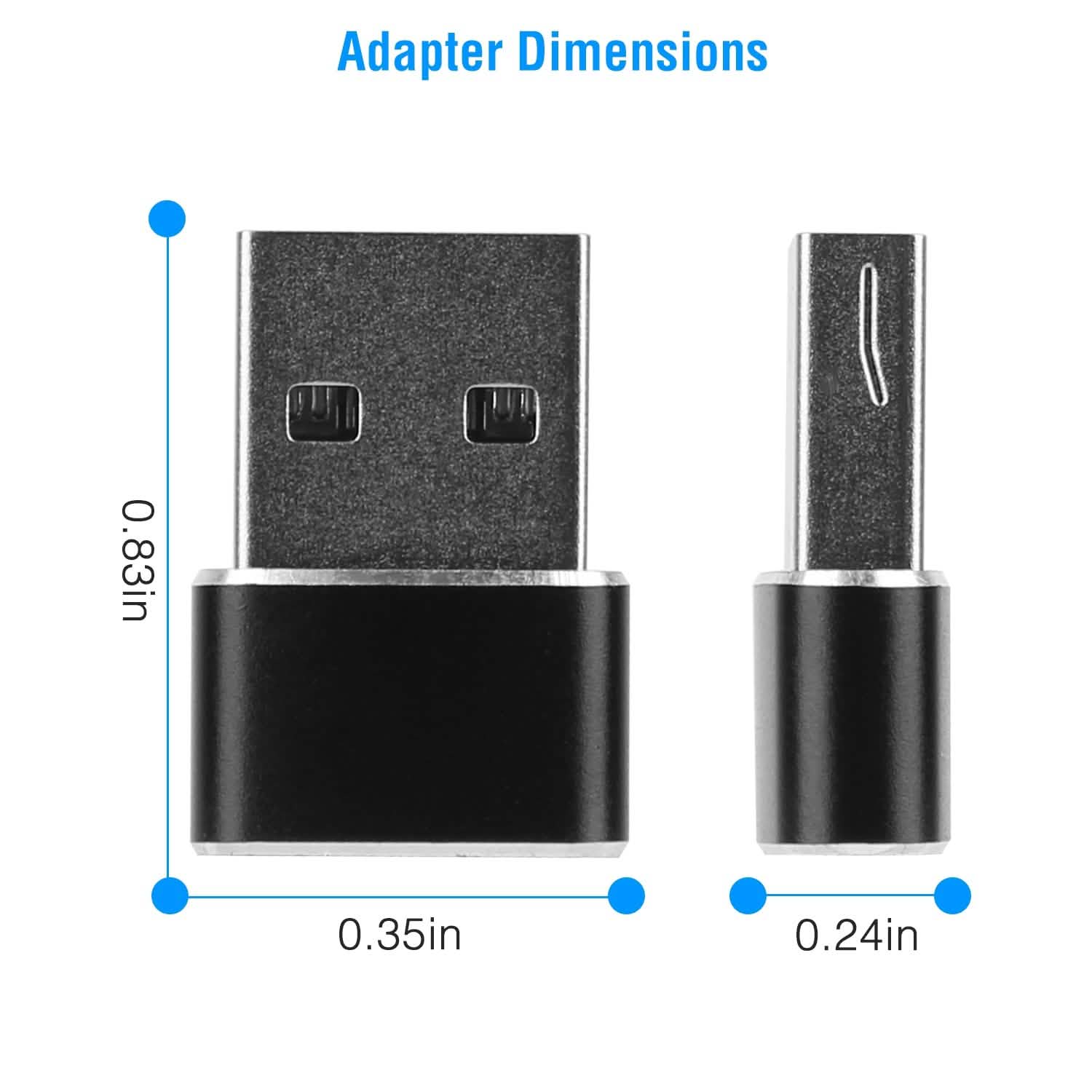 3-Pack: USB C Type-C Female to USB Type A Male Port Converter Mobile Accessories - Tophatter Daily Deals
