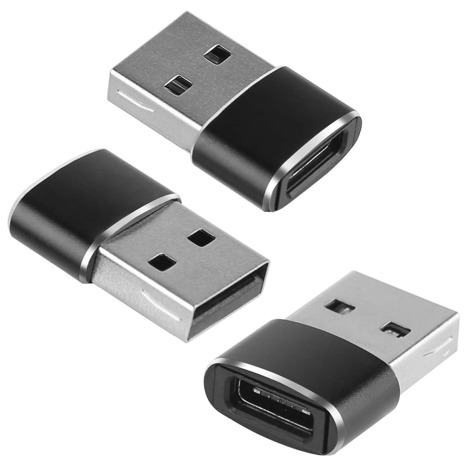 3-Pack: USB C Type-C Female to USB Type A Male Port Converter Mobile Accessories - Tophatter Daily Deals