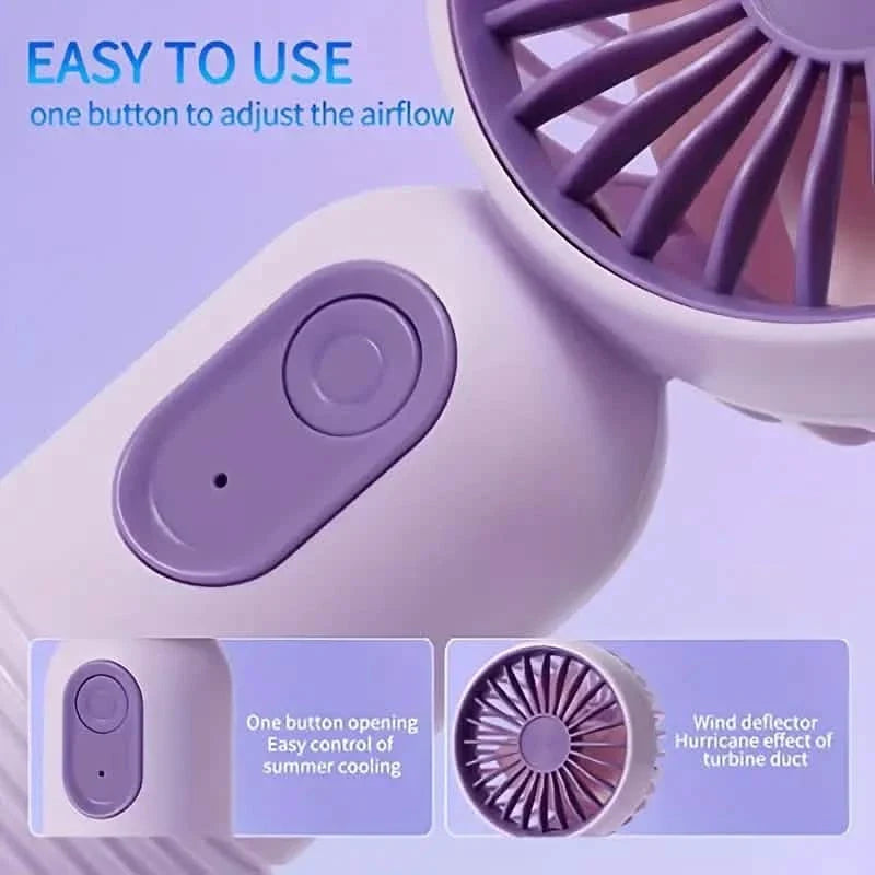 USB Rechargeable Mini Portable Fan with 3 Speeds Outdoor Recreation - Tophatter Daily Deals