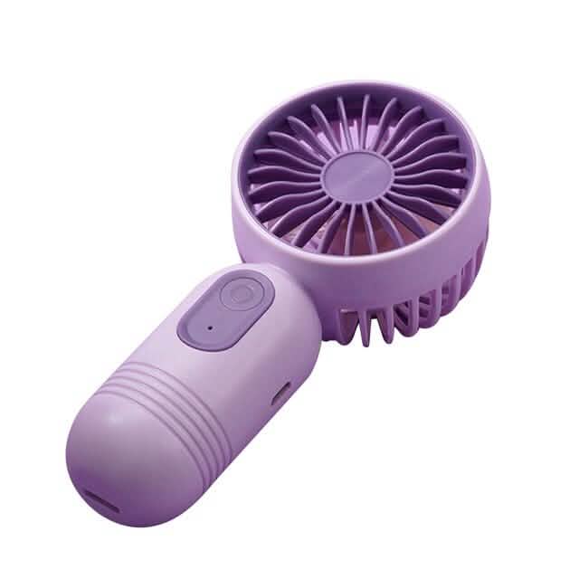 USB Rechargeable Mini Portable Fan with 3 Speeds Purple Outdoor Recreation - Tophatter Daily Deals