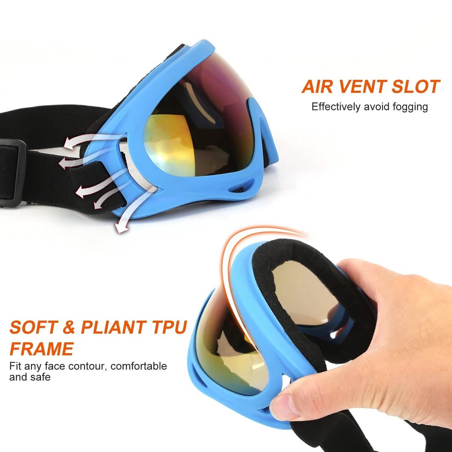 3-Pack: Winter Sports Goggles for Kids and Adults Outdoor Recreation - Tophatter Daily Deals