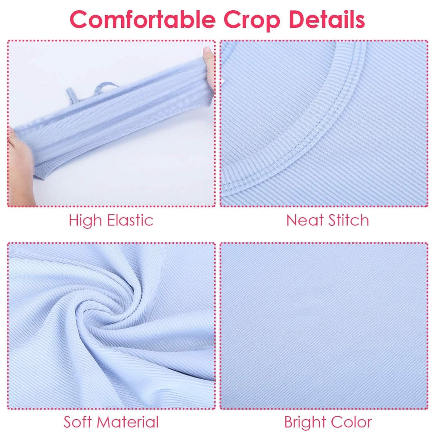 3-Pack: Women Crop Basic Tank Top Ribbed Knit Sleeveless Women's Tops - Tophatter Daily Deals