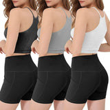 3-Pack: Women Crop Basic Tank Top Ribbed Knit Sleeveless Women's Tops - Tophatter Daily Deals