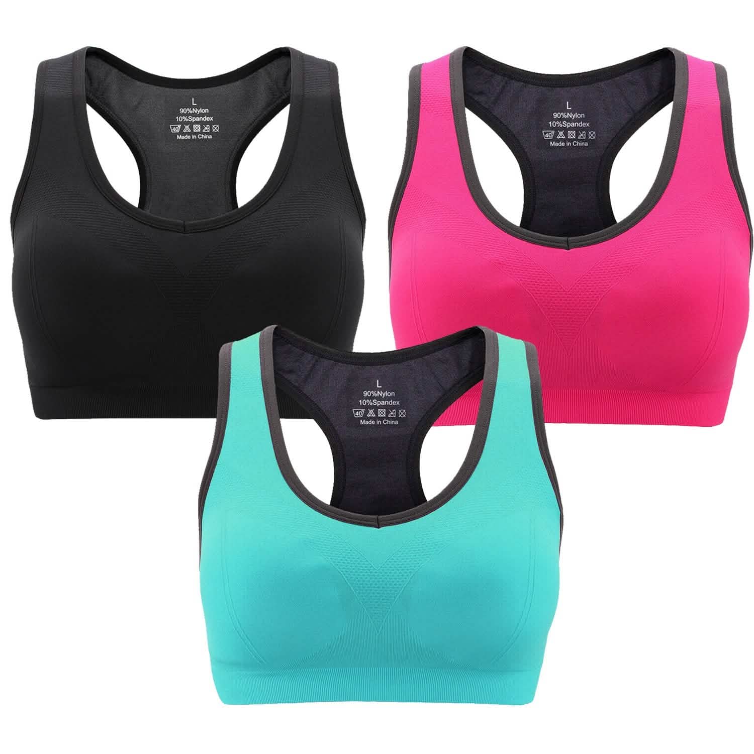 3-Pack: Women Padded Sports Bras C Women's Lingerie - Tophatter Daily Deals