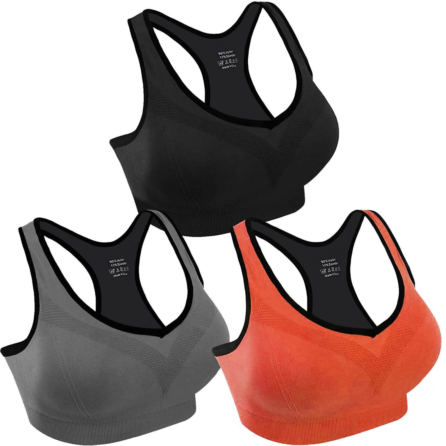 3-Pack: Women Padded Sports Bras Women's Lingerie - Tophatter Daily Deals