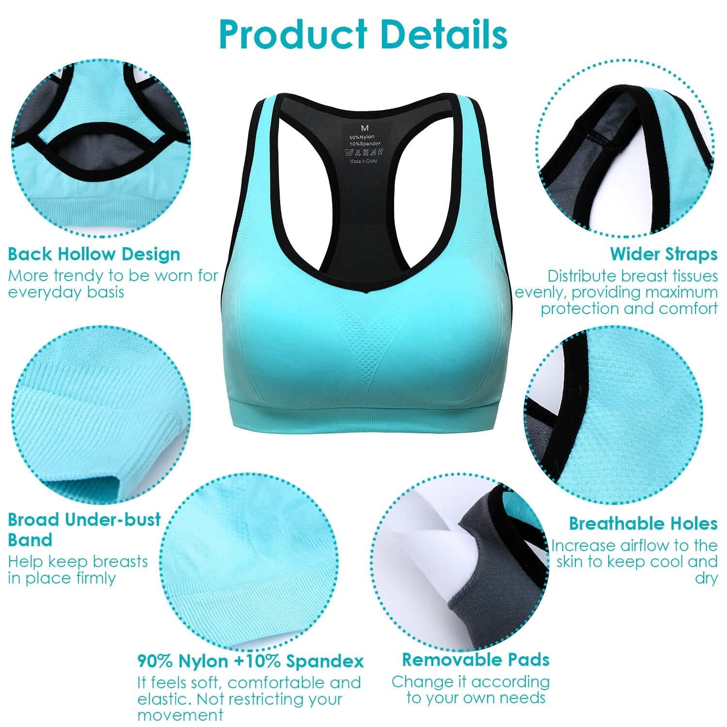 3-Pack: Women Padded Sports Bras Women's Lingerie - Tophatter Daily Deals