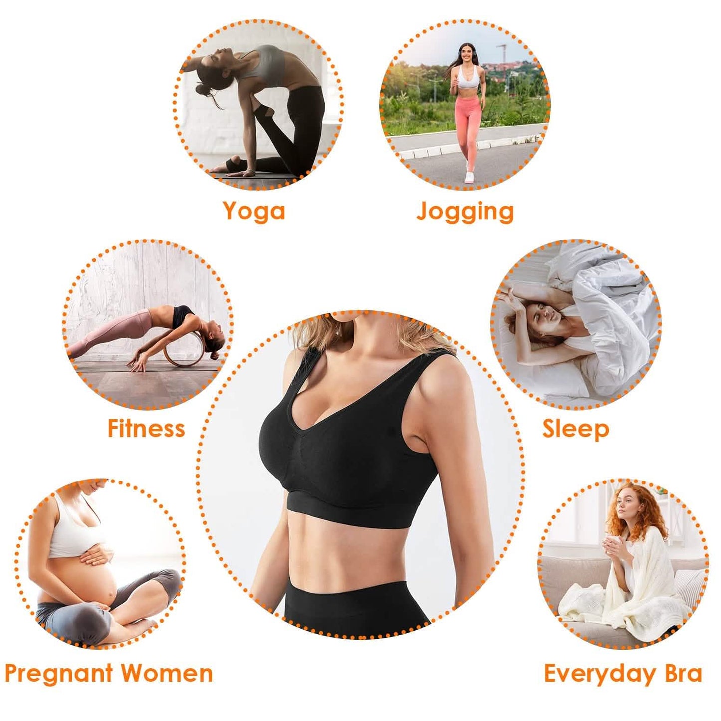 3-Pack: Women Seamless Wire-free Bra for Fitness Workout Women's Lingerie - Tophatter Daily Deals