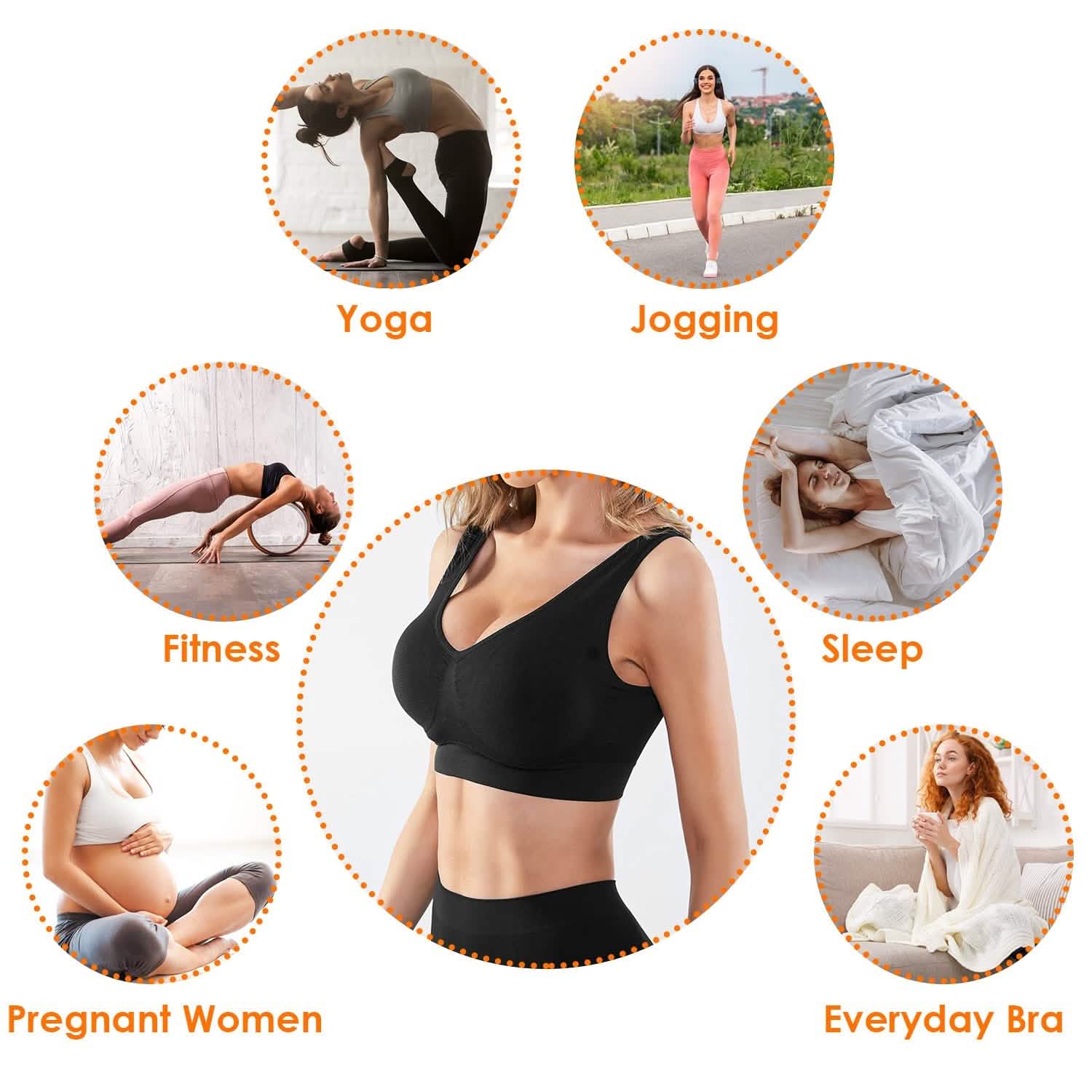 3-Pack: Women Seamless Wire-free Bra for Fitness Workout Women's Lingerie - Tophatter Daily Deals