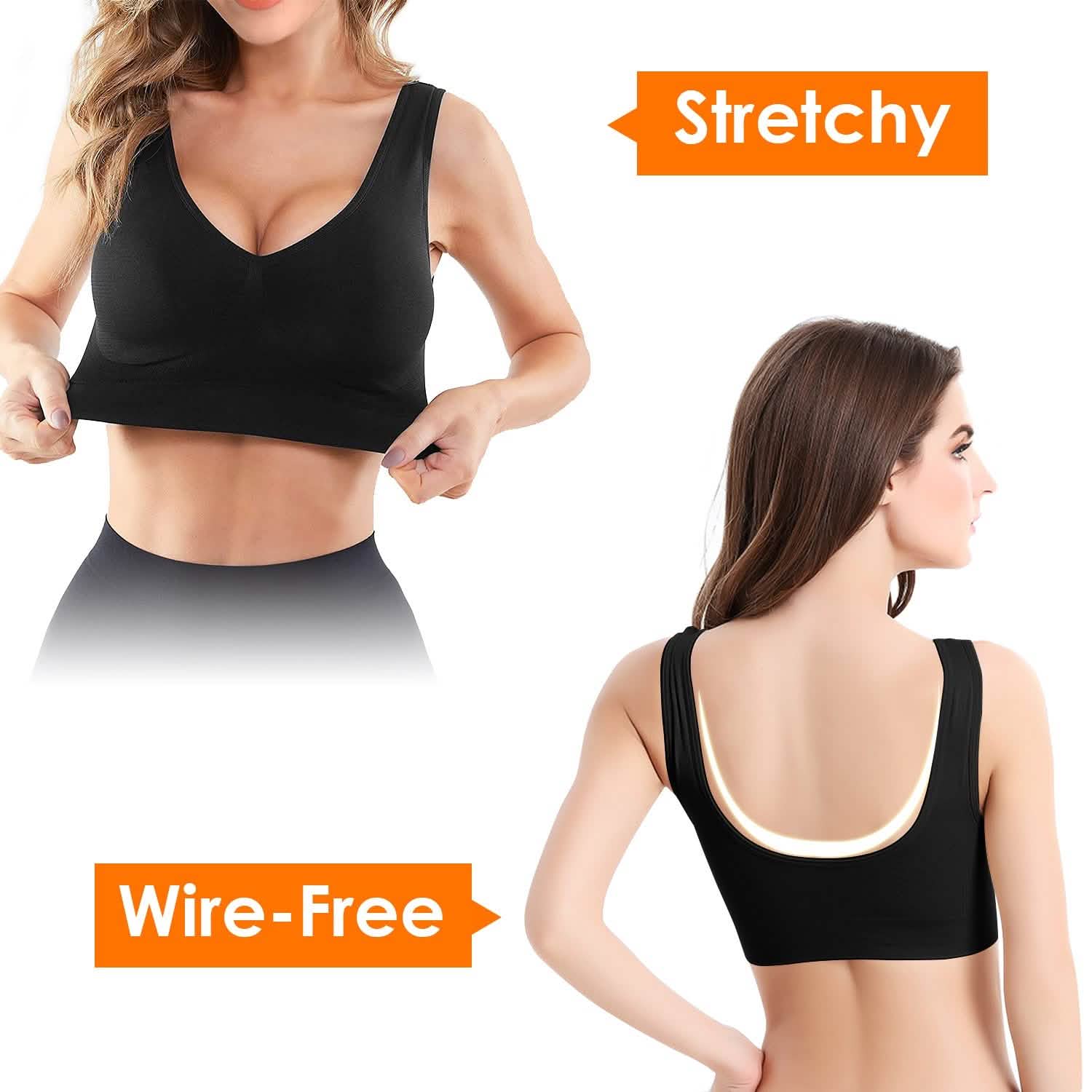 3-Pack: Women Seamless Wire-free Bra for Fitness Workout Women's Lingerie - Tophatter Daily Deals