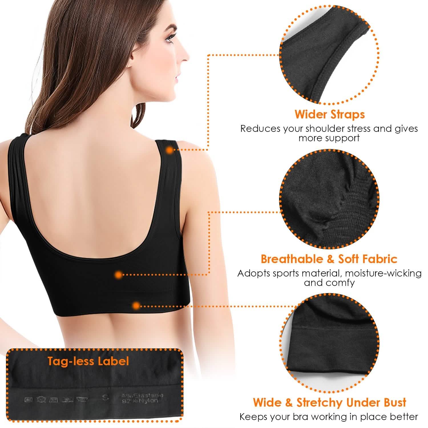 3-Pack: Women Seamless Wire-free Bra for Fitness Workout Women's Lingerie - Tophatter Daily Deals