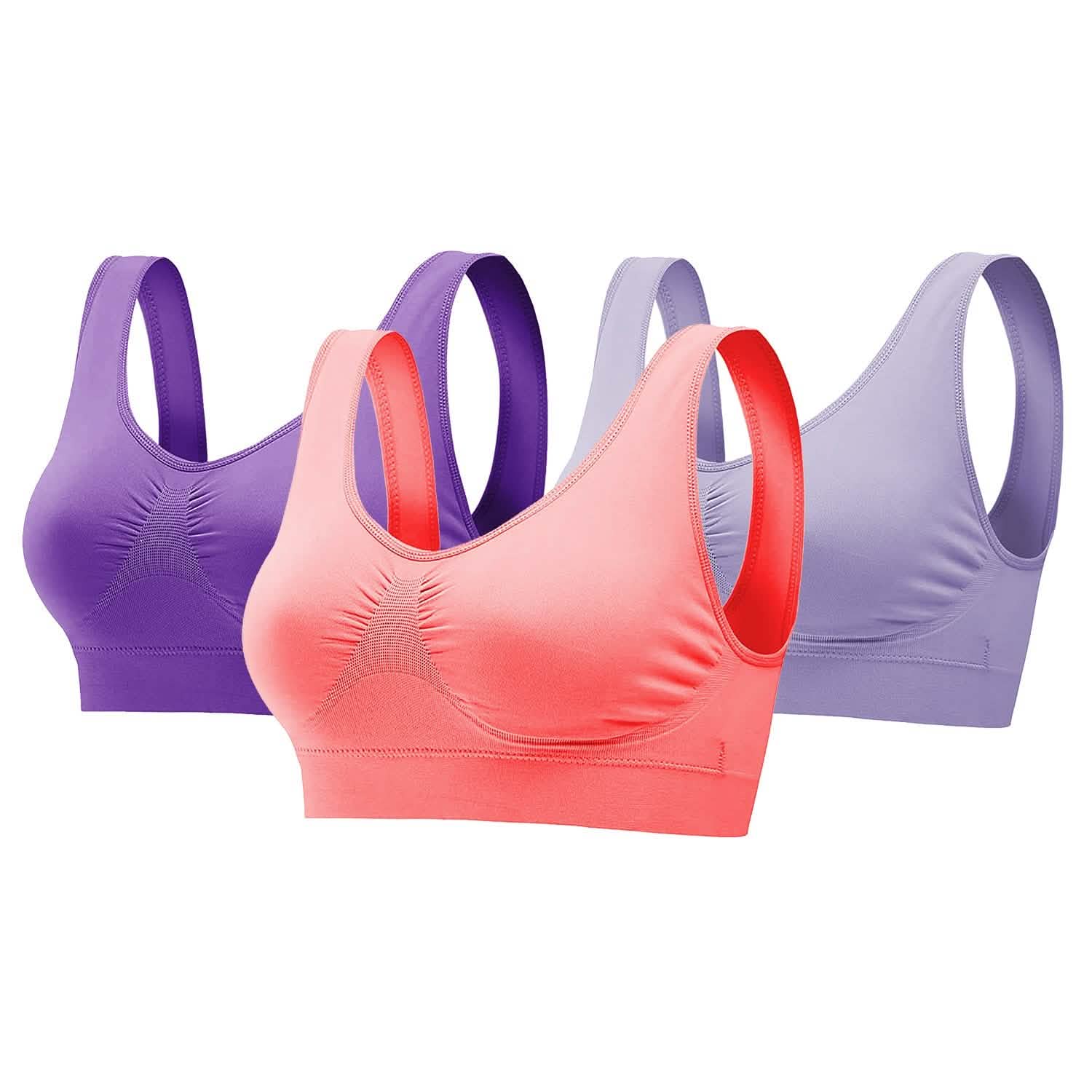 3-Pack: Women Seamless Wire-free Bra for Fitness Workout XXXXL Women's Lingerie - Tophatter Daily Deals