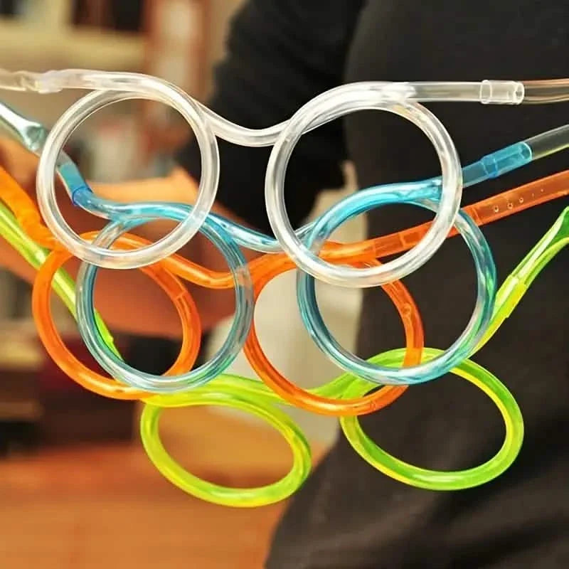 3-Pack: Creative Fun Glasses Straw Crazy Funny Art Straw Wine & Dining - Tophatter Daily Deals