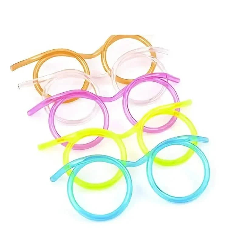3-Pack: Creative Fun Glasses Straw Crazy Funny Art Straw Wine & Dining - Tophatter Daily Deals