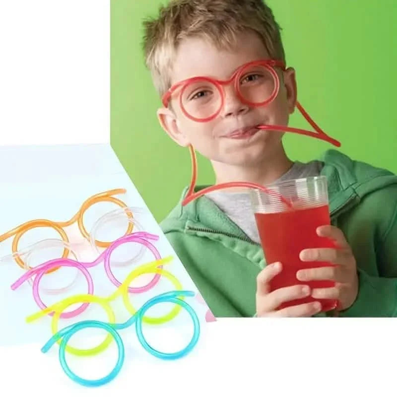 3-Pack: Creative Fun Glasses Straw Crazy Funny Art Straw Wine & Dining - Tophatter Daily Deals