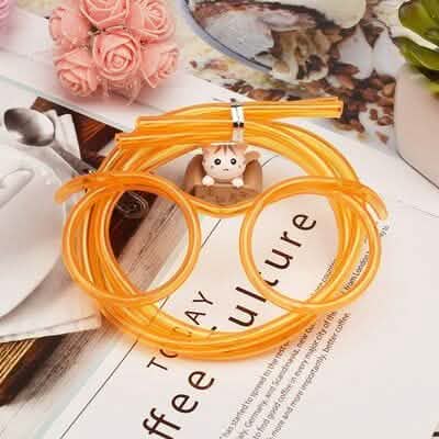 3-Pack: Creative Fun Glasses Straw Crazy Funny Art Straw Orange Wine & Dining - Tophatter Daily Deals