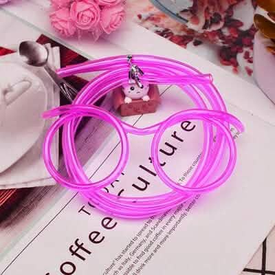 3-Pack: Creative Fun Glasses Straw Crazy Funny Art Straw Rose Wine & Dining - Tophatter Daily Deals