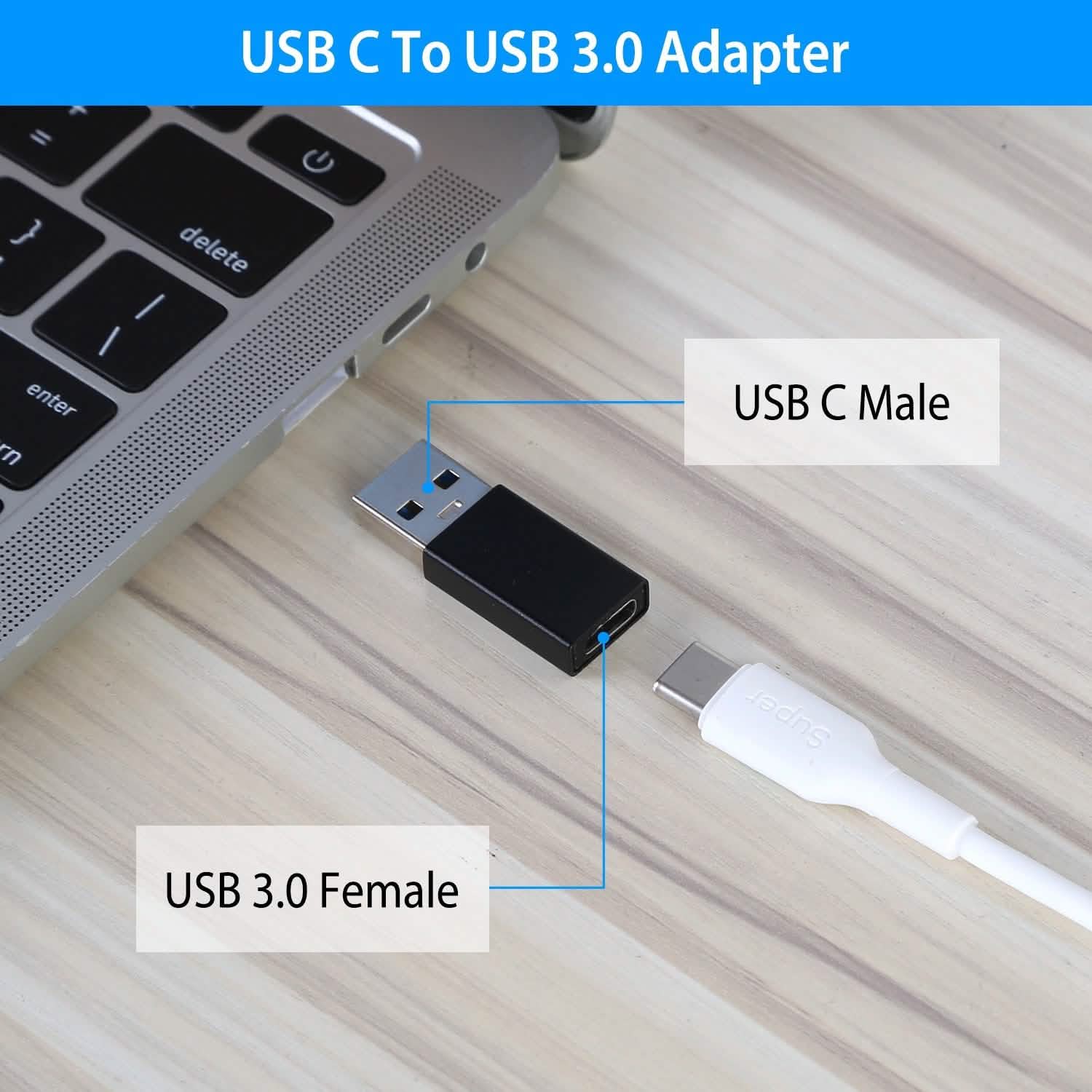 3-Packs: USB Type-C Male to USB A 3.0 OTG Male Port Converter Computer Accessories - Tophatter Daily Deals