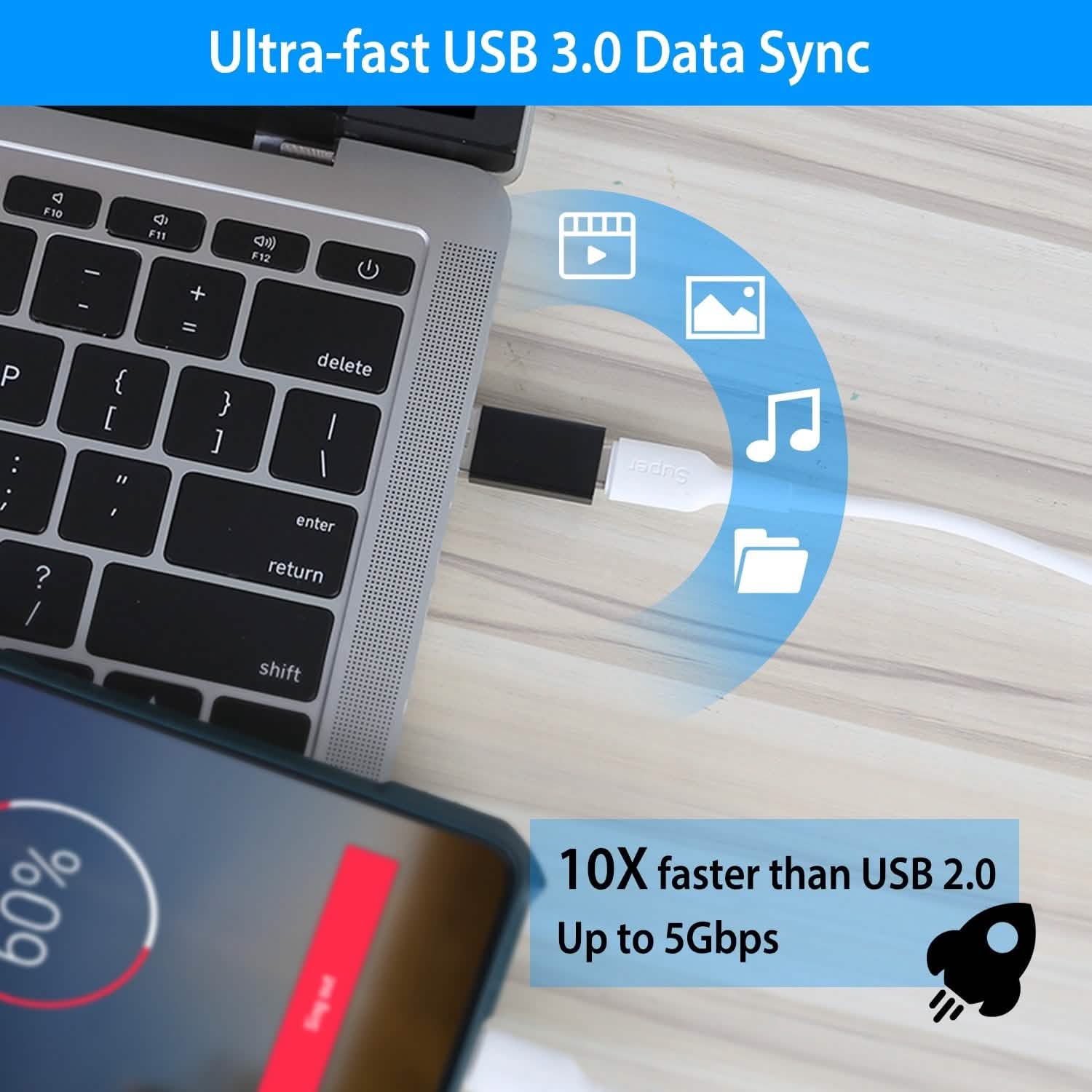 3-Packs: USB Type-C Male to USB A 3.0 OTG Male Port Converter Computer Accessories - Tophatter Daily Deals