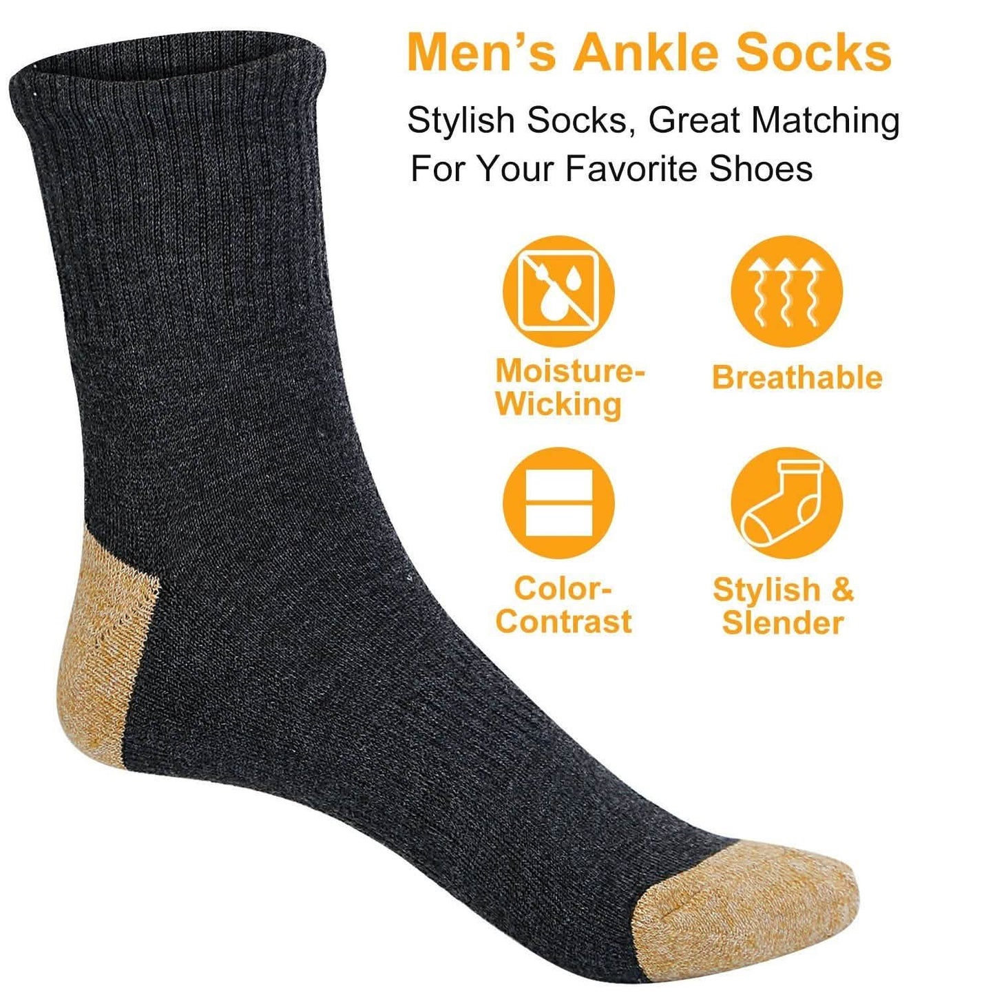 3-Pair: Men's Ankle Socks Compression Fit Men's Socks - Tophatter Daily Deals