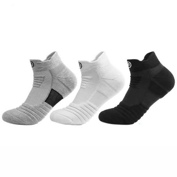 3-Pair: Men's Thick Towel Bottom Breathable Sweat-absorbent Outdoor Sports Running Socks Elite Basketball Sports Socks Men's Socks - Tophatter Daily Deals