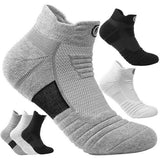 3-Pair: Men's Thick Towel Bottom Breathable Sweat-absorbent Outdoor Sports Running Socks Elite Basketball Sports Socks Men's Socks - Tophatter Daily Deals