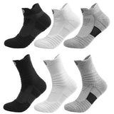 3-Pair: Men's Thick Towel Bottom Breathable Sweat-absorbent Outdoor Sports Running Socks Elite Basketball Sports Socks Men's Socks - Tophatter Daily Deals