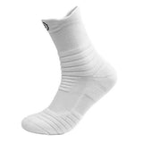 3-Pair: Men's Thick Towel Bottom Breathable Sweat-absorbent Outdoor Sports Running Socks Elite Basketball Sports Socks Long White Men's Socks - Tophatter Daily Deals