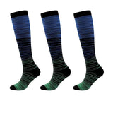 3-Pairs: Gradient Compression Socks Blue Health & Wellness - Tophatter Daily Deals