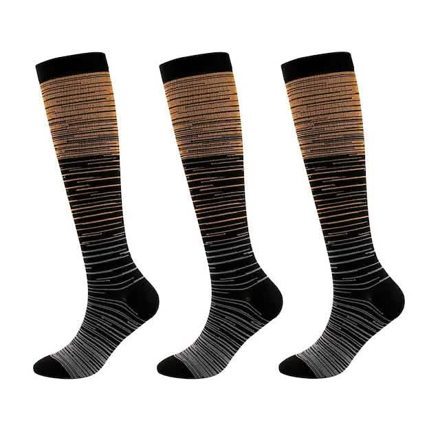 3-Pairs: Gradient Compression Socks Brown Health & Wellness - Tophatter Daily Deals