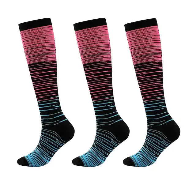 3-Pairs: Gradient Compression Socks Red Health & Wellness - Tophatter Daily Deals