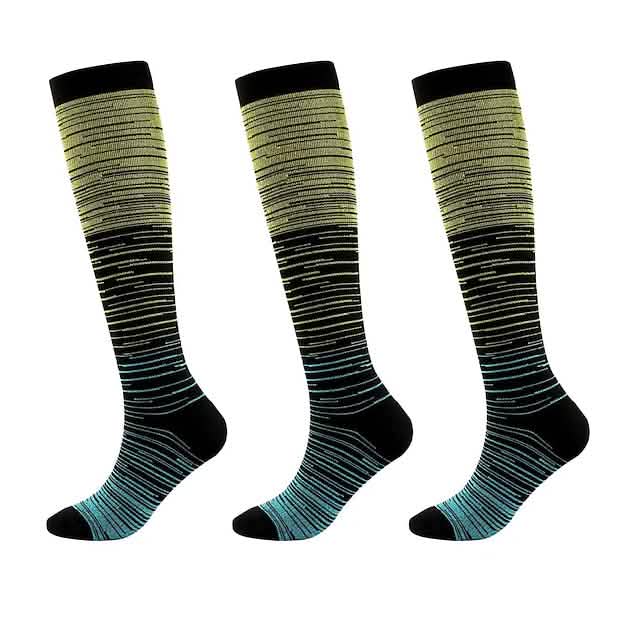 3-Pairs: Gradient Compression Socks Yellow Health & Wellness - Tophatter Daily Deals