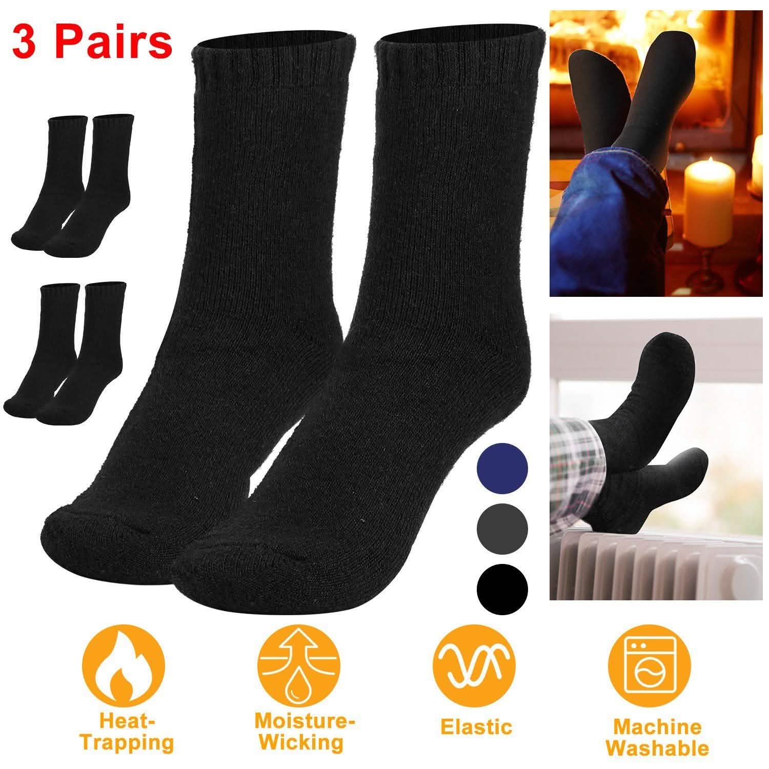 3-Pairs: Men Warm Wool Socks Men's Socks - Tophatter Daily Deals