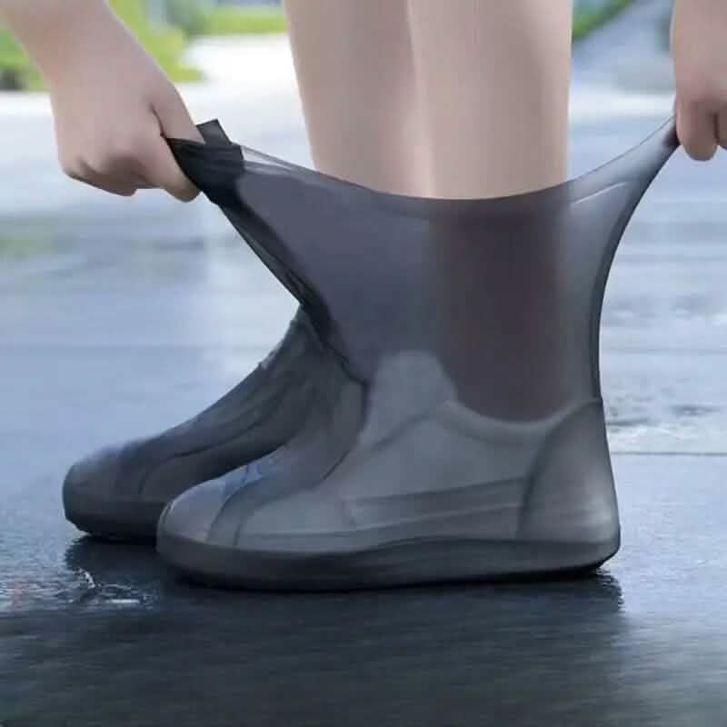 3-Pairs: Outdoor Latex Rain Boots Waterproof Shoe Cover Black Women's Socks & Hosiery - Tophatter Daily Deals