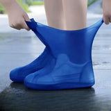 3-Pairs: Outdoor Latex Rain Boots Waterproof Shoe Cover Blue Women's Socks & Hosiery - Tophatter Daily Deals