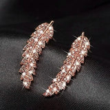 3-Pairs: Zircon Gold and Silver Leaf Stud Earrings Earrings - Tophatter Daily Deals