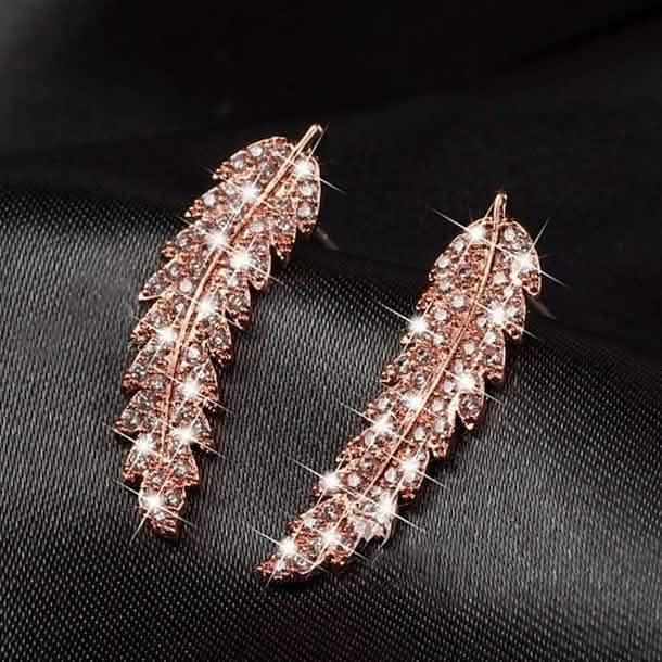 3-Pairs: Zircon Gold and Silver Leaf Stud Earrings Earrings - Tophatter Daily Deals