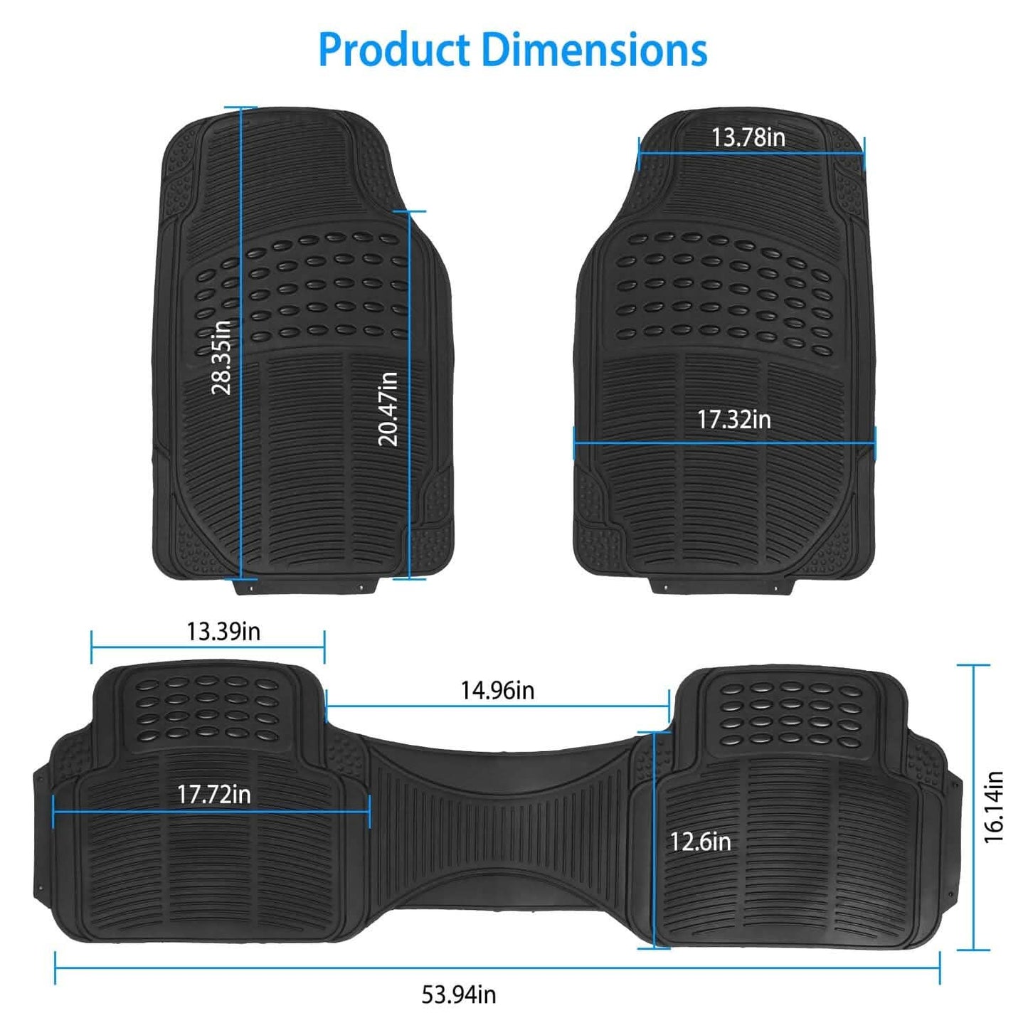 3-Piece: Automotive Floor Mats Set Automotive - Tophatter Daily Deals