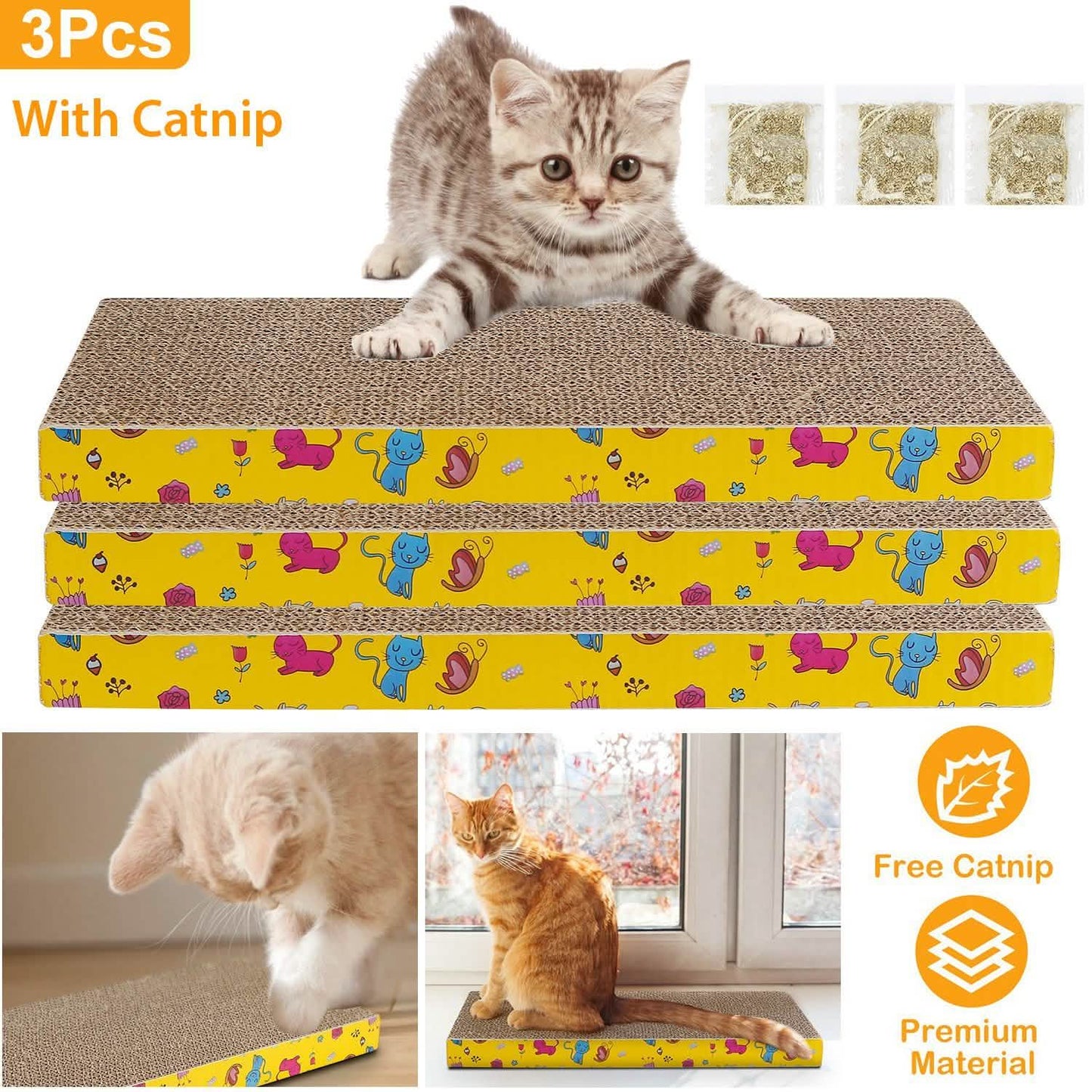 3-Piece: Cat Scratcher Pads Pet Supplies - Tophatter Daily Deals