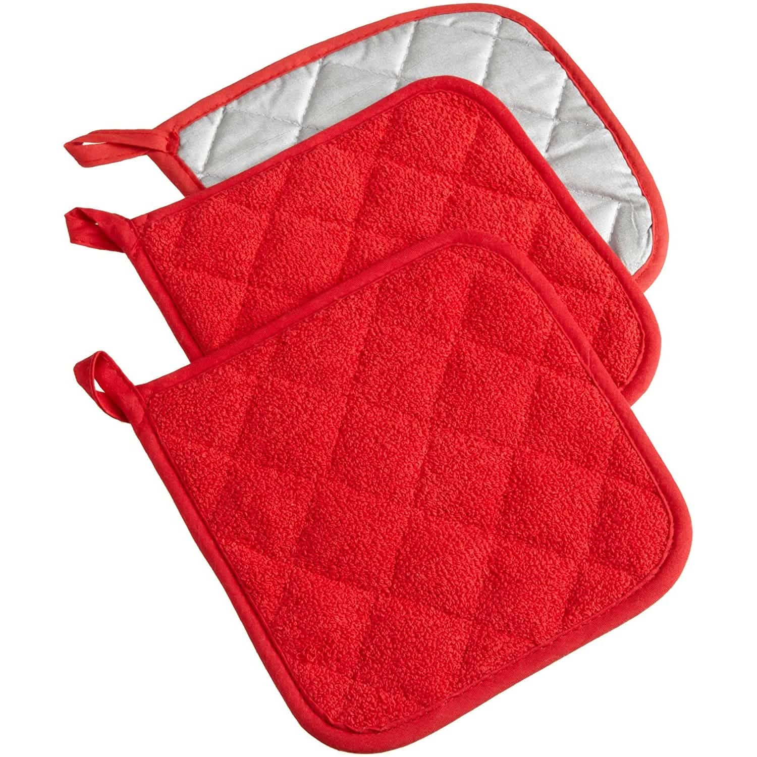 3-Piece: DII Basic Terry Collection Quilted 100% Cotton Potholder ...