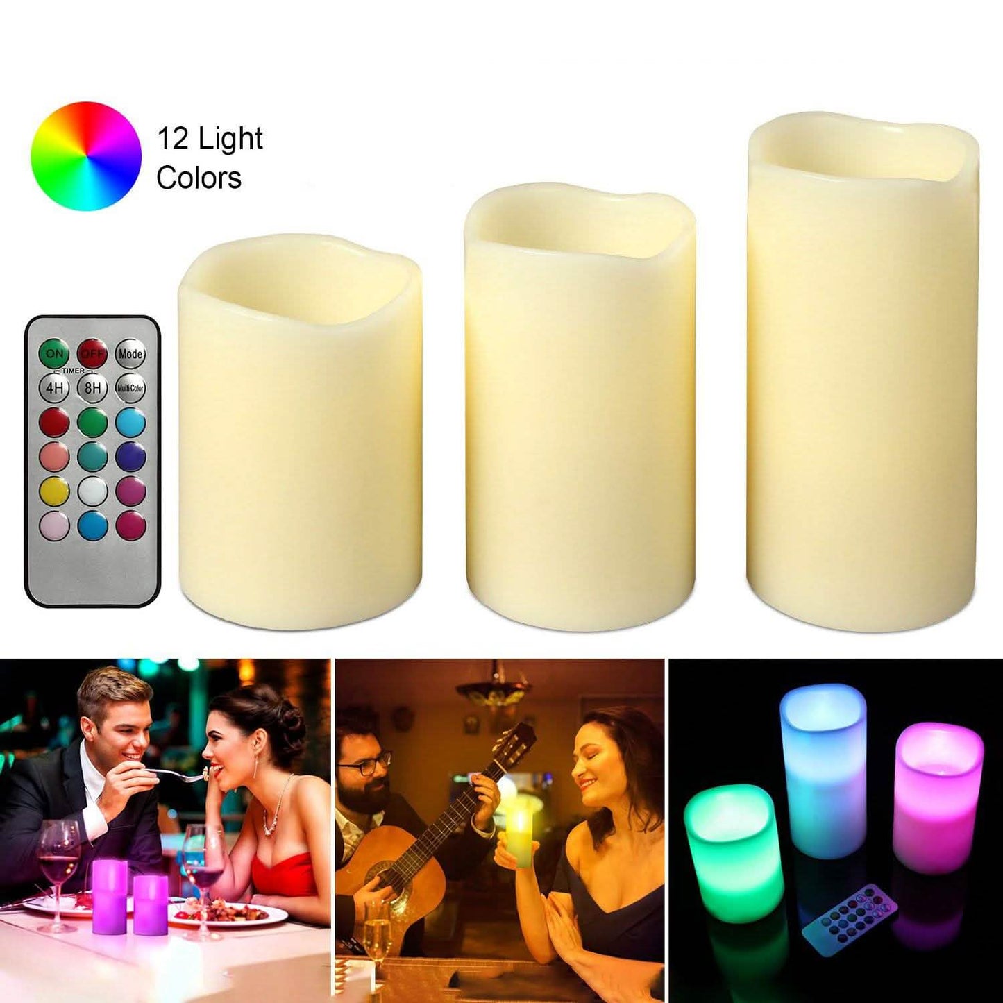 3-Piece: Flameless Votive Candles Indoor Lighting - Tophatter Daily Deals