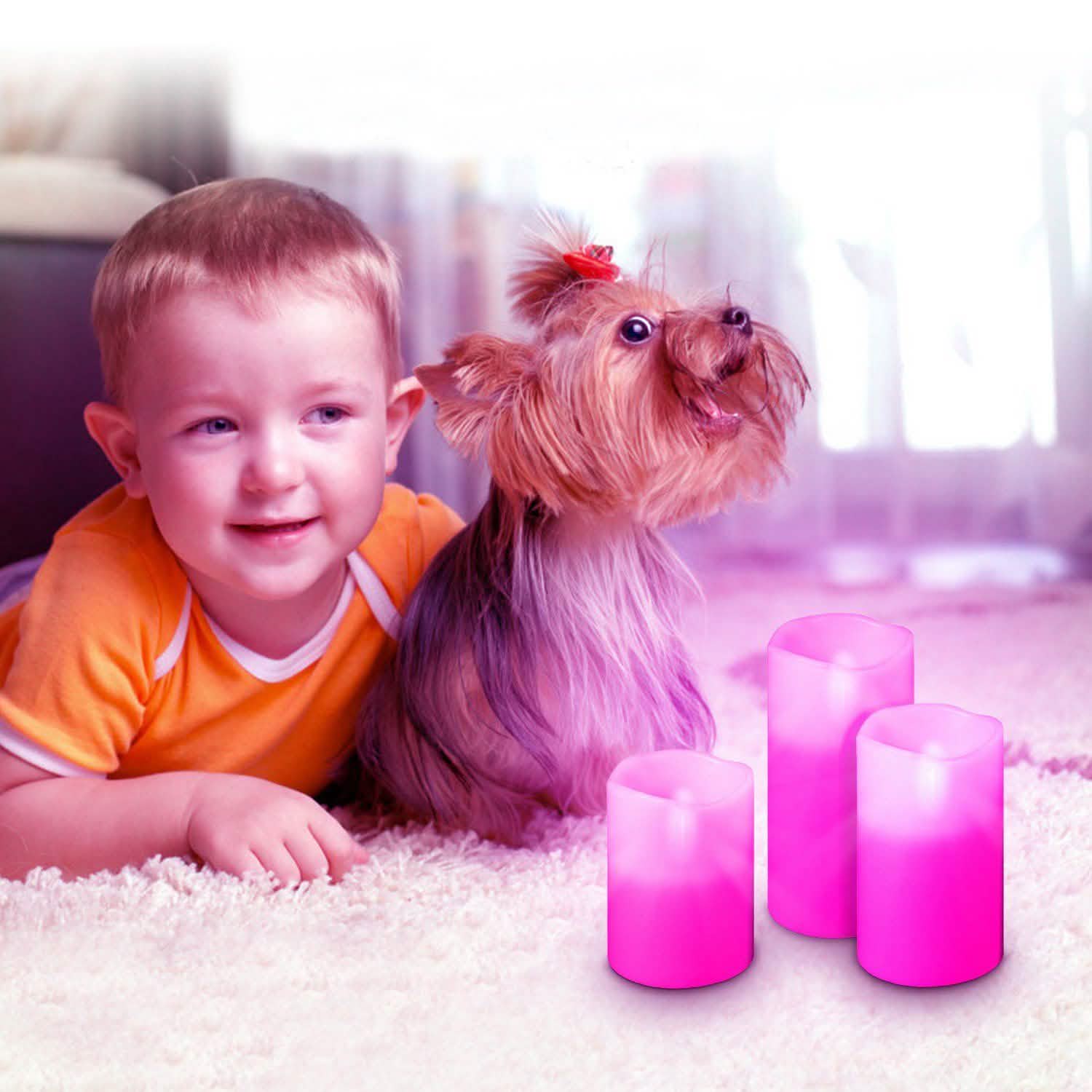3-Piece: Flameless Votive Candles Indoor Lighting - Tophatter Daily Deals