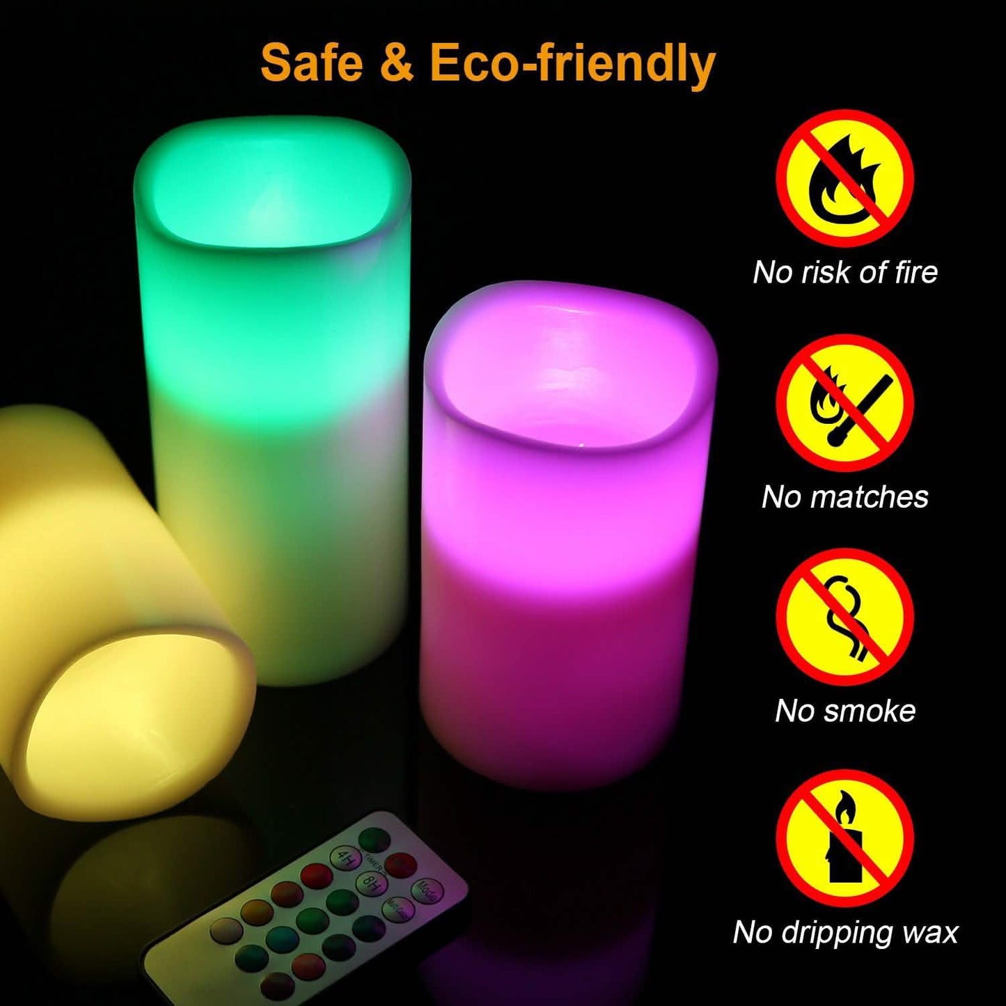 3-Piece: Flameless Votive Candles Indoor Lighting - Tophatter Daily Deals